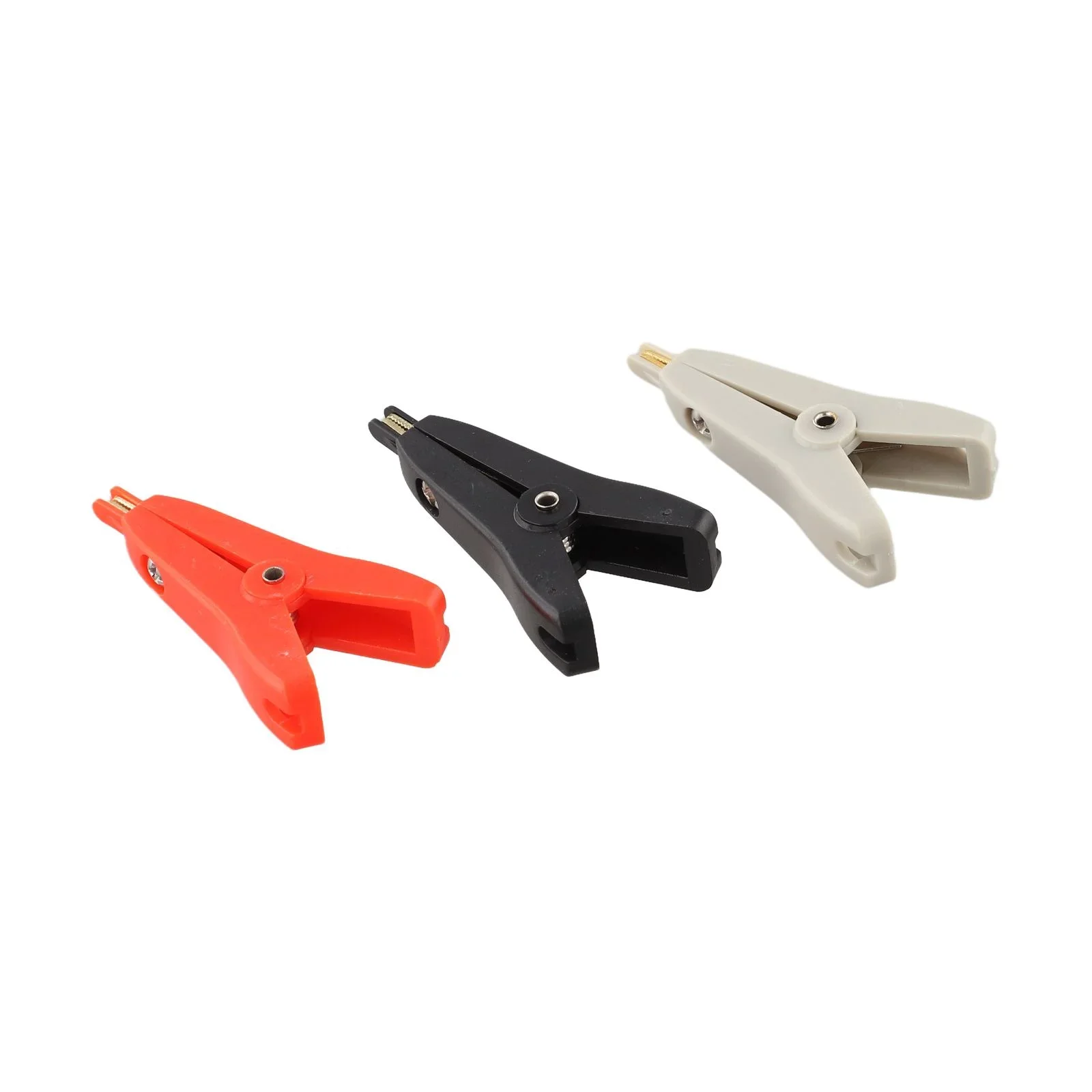 3 Pieces Copper LCR Test Clips with Gold Plated Contacts and Saw Teeth Design for Secure Connection During Electrical Testing