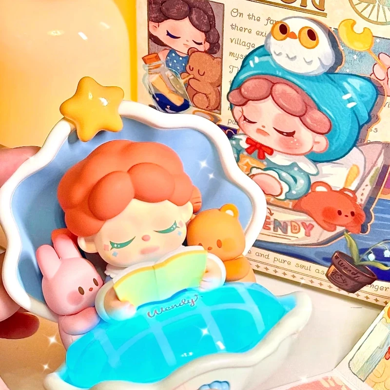

Wendy Series 4, слепая коробка с луной, милая фигурка животного, лунная кавайная коллекционная кукла, украшение для стола, загадочная игрушка