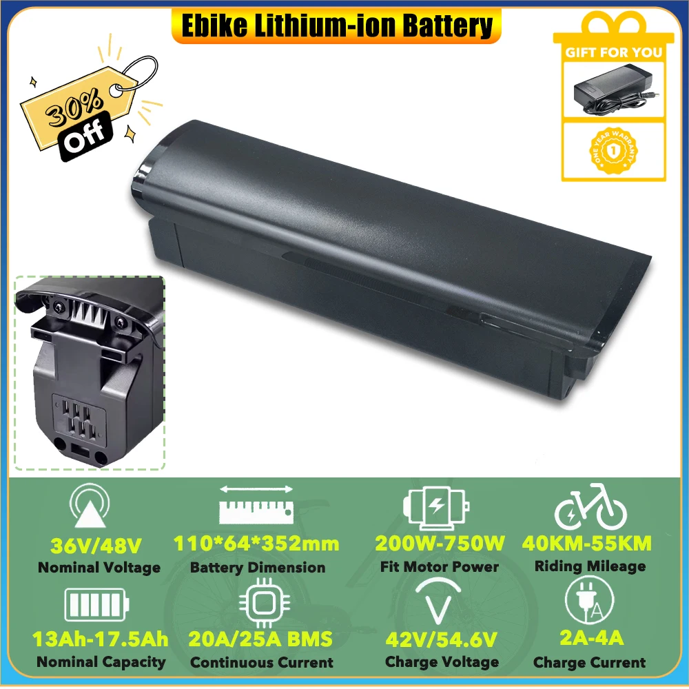 

Replacement Integrated Lithium-ion Battery Pack 48V 10.4Ah 12Ah 13Ah 14Ah 672Wh for 500W 750W GOTRAX F5 Folding Electric Bike