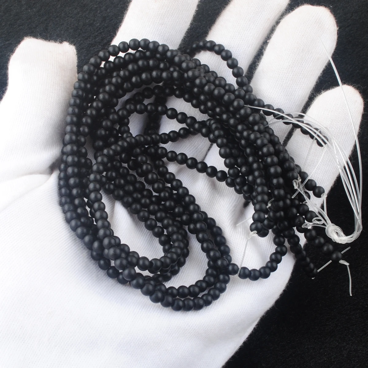 

New Arrivals 4mm Round Natural Matte Black Onyx Gemstones Loose Beads For DIY Jewelry Making Wholesale 10 Strands AG3374