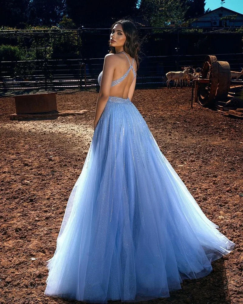 فساتين سهرة مخيطة يدويًا على شكل حرف a رسن الإصلاح الساخن ترتر حجر الراين مطرز الوهم رشيقة فستان حفلات مناسب شخصي