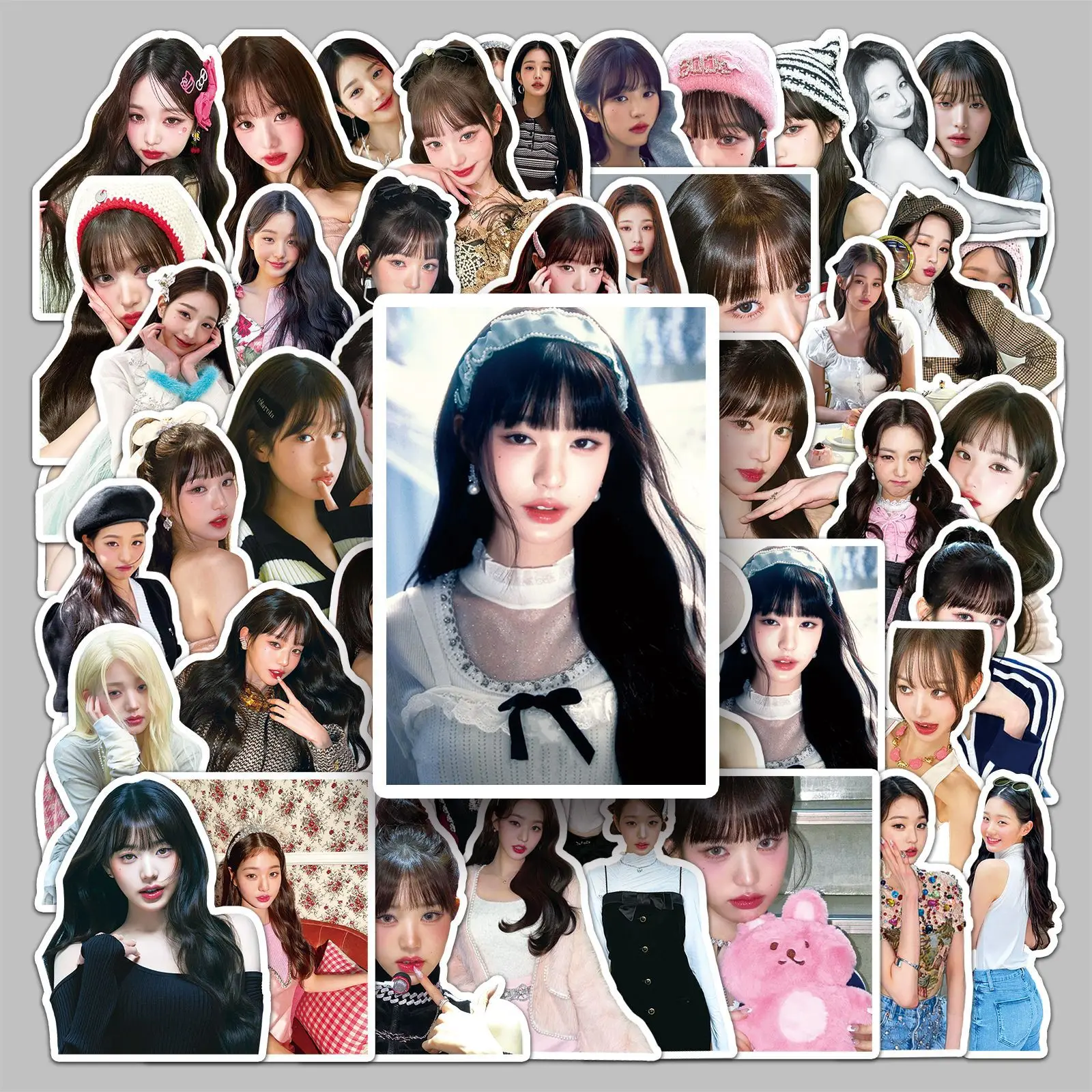 50pcs Jang Wonyoung IVE Korean Girl Group Singer Star Peripheral Waterproof Decorative Mobile Phone Case Stationery Stickers