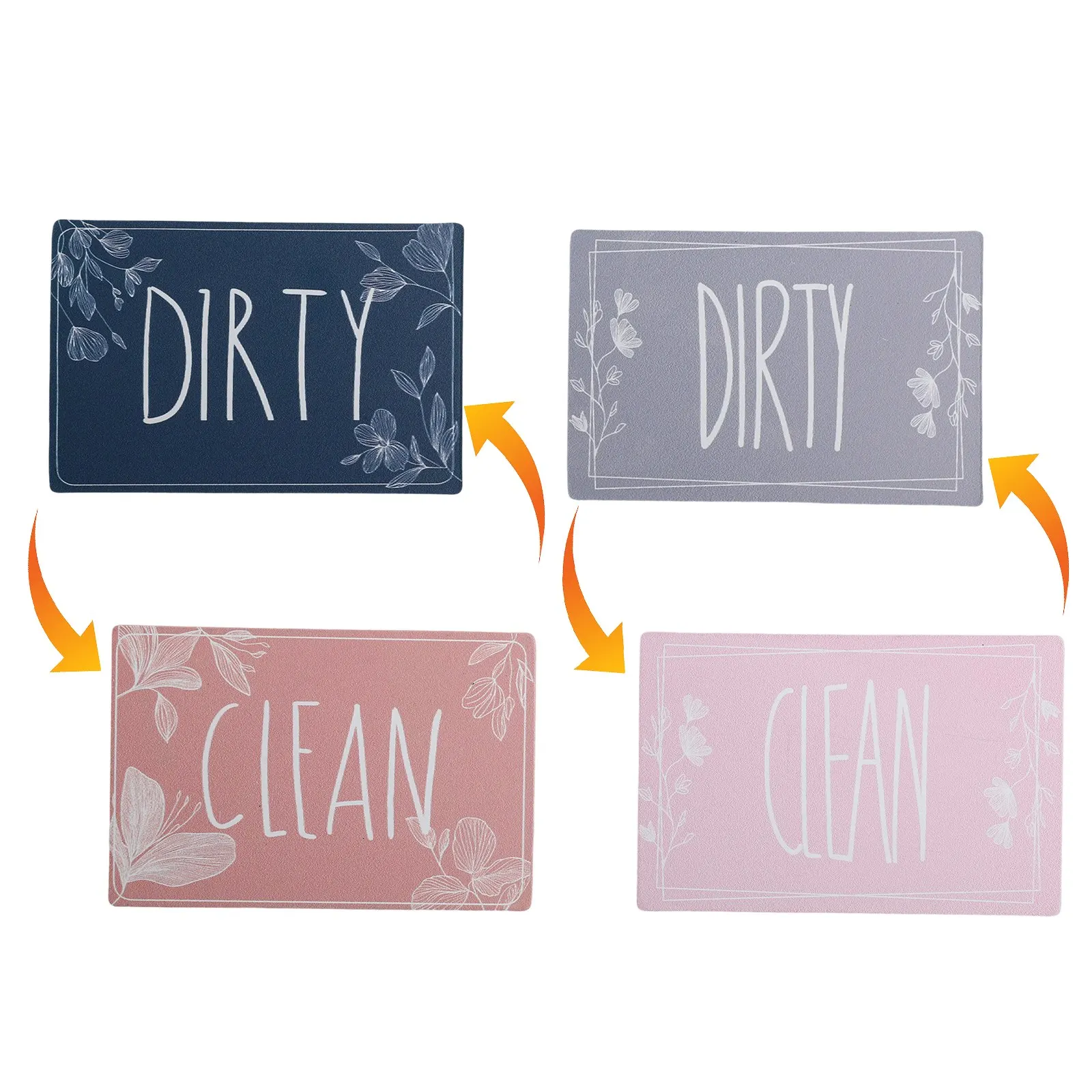 Christmas Present 3.5*2.4 Inches Double-Sided Sign Magnetic Sign For Dishwasher Responsibility Tool Minimalist Design
