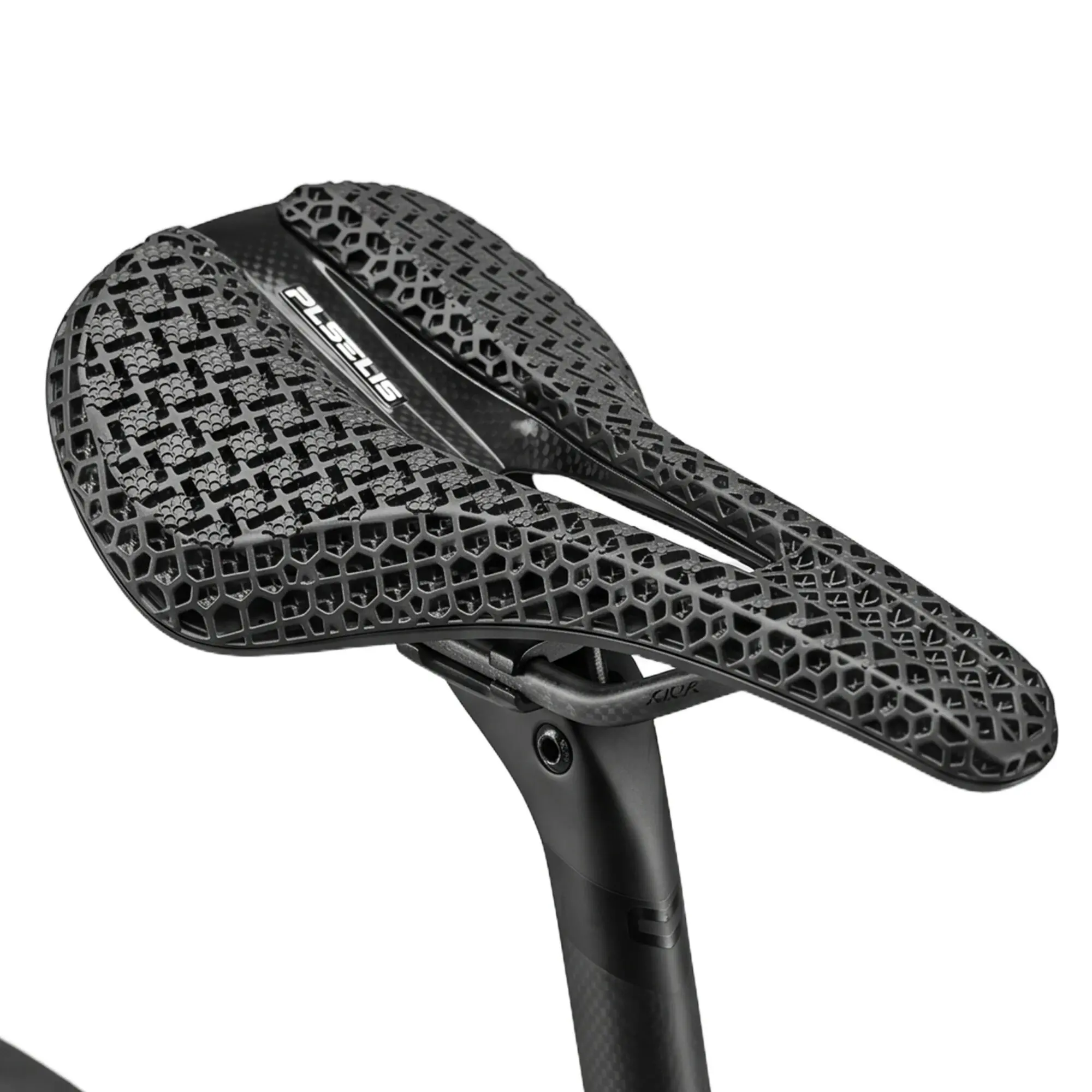 Plselis Carbonfaser-Sattel, Hohl und Atmungsaktiv, Ergonomisch Gestalteter Fahrradsattel, 3D-Gedruckte Oberfläche, Gewicht 165g.