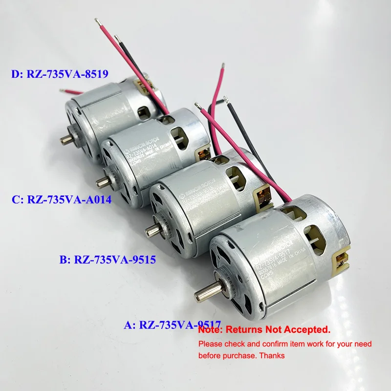 1PC MABUCHI RZ-735VA-9517/ RZ-735VA-9515/ RZ-735VA-A014/ RZ-735VA-8519 Power Motor for Drill Screwdriver Saw Electric Tools