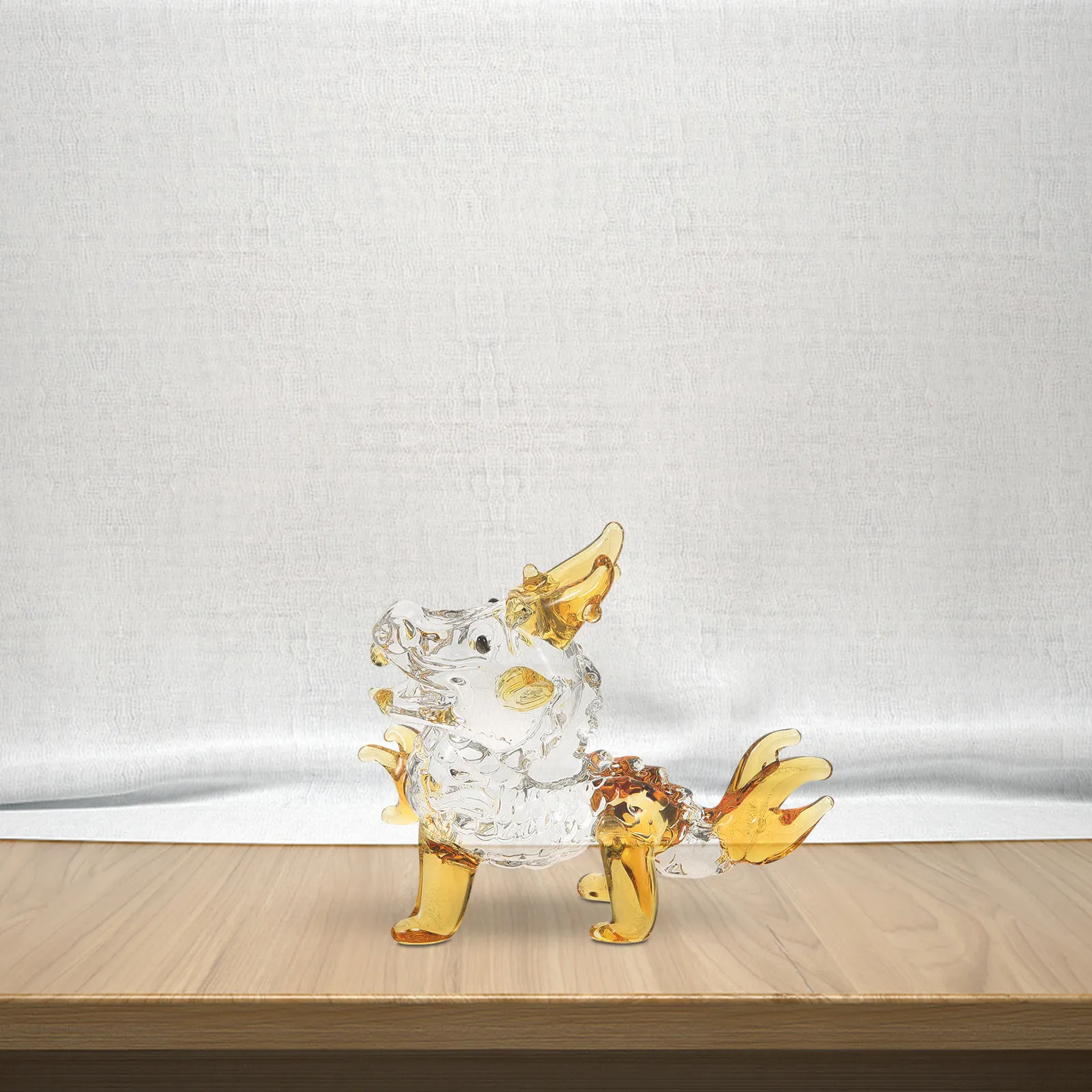 Mini White Crystal Dragon Ornament Desktop Decor Vivid Cute Zodiac Year of The Dragon Clear Animal Statue Micro Landscape