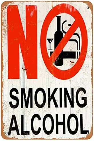 No Smoking Metal Tin Sign, Vintage Art Poster Plaque Bar Cafe Store Home Wall Decor