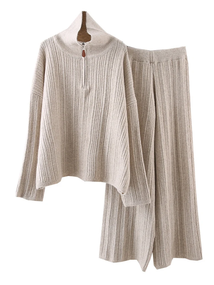 سراويل نسائية بخصر مرتفع بساق واسعة ، سترات بأكمام طويلة ، ياقة قائمة ، خمر ، كاجوال ، جديد ، خريف #4