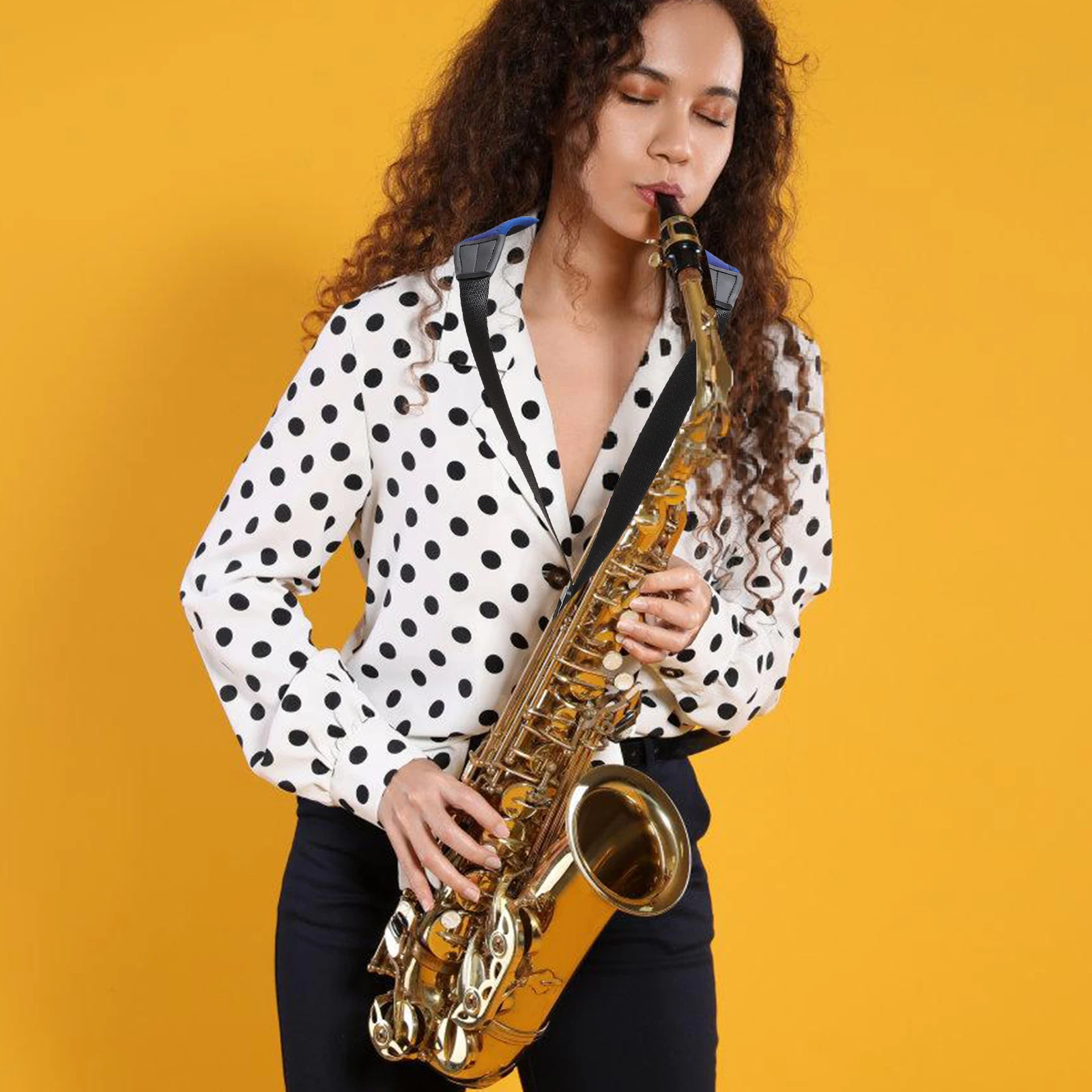 

Saxophone Strap Neck Alto Harness Metal Soprano Accessories Shoulder Blue Lanyard