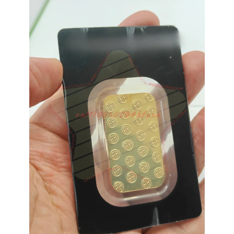 Real weight 1 ounce 1:1 replica imitation gold bar, pure copper gold plating, metal handicraft, not gold