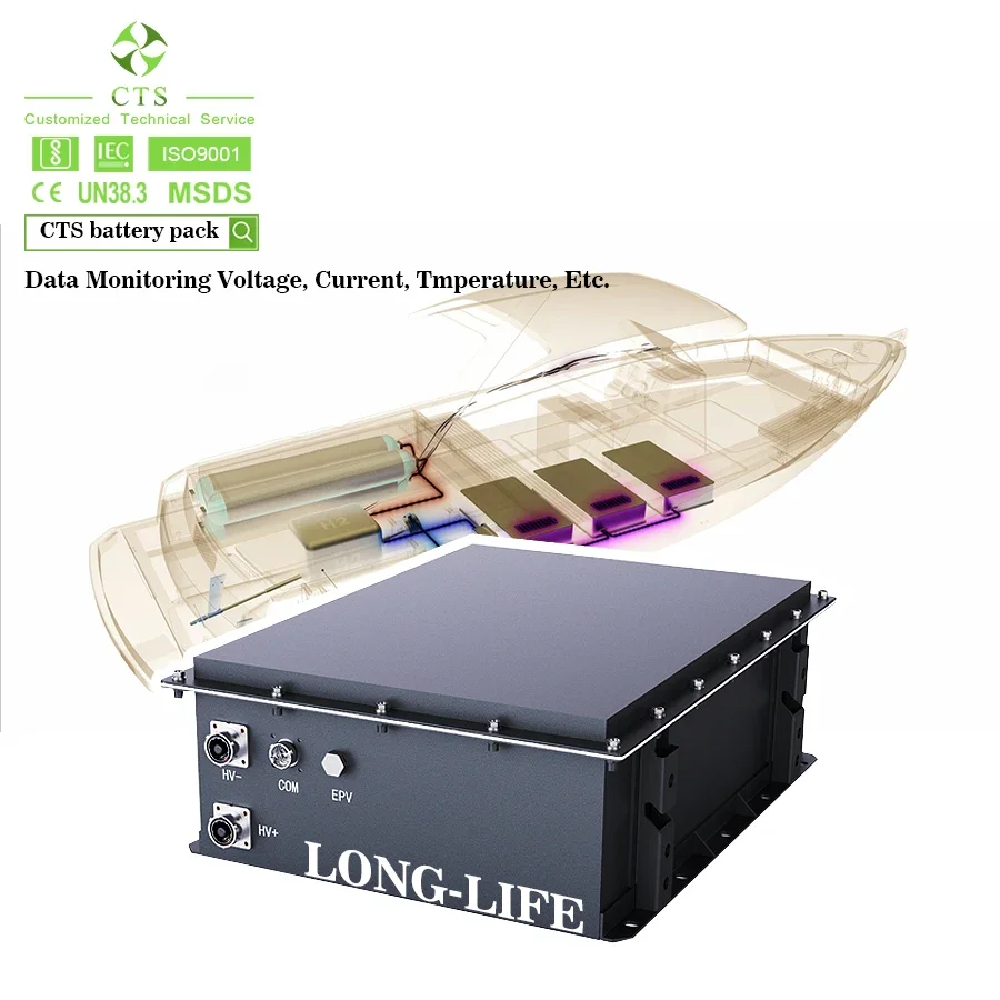 CTS แบตเตอรี่เรือไฟฟ้า96V 300V สปีดโบ๊ทแบตเตอรี่ทะเลแพ็คแบตเตอรี่ LiFePO4 144V100Ah