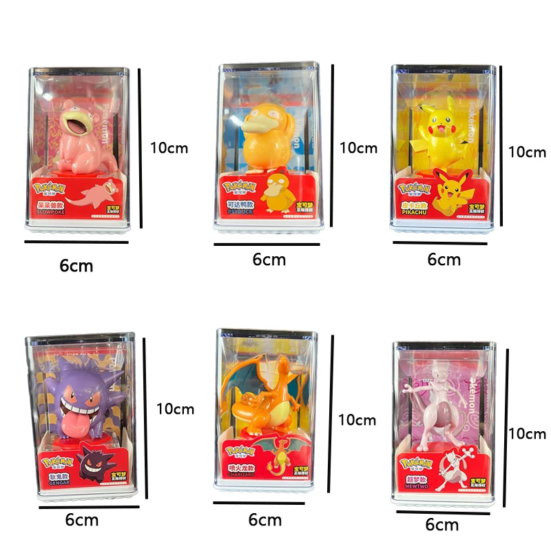 Authentic Pokémon GENGAR CHARIZARD Handmade Pikachu MEWTWO SLOWPOKE Cartoon Doll Desktop Ornament Children's Toys Christmas Gift