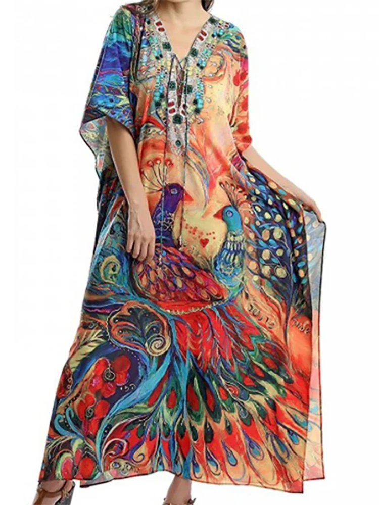 

SUNFORYOU Kaftan Dresses for Women Bathing Suit Swimsuit 2024 Robe Plage Tunic For Beach Caftans Bikini Cover Up