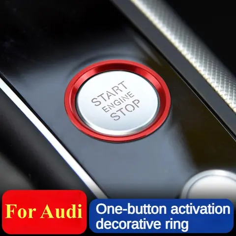 아우디 엔진 점화 시동 정지 푸시 단추 링, A4, A5, A7, Q3, Q5 스위치, 단추 커버, 트림, 스티커, 자동차 인테리어 알루미늄 합금
