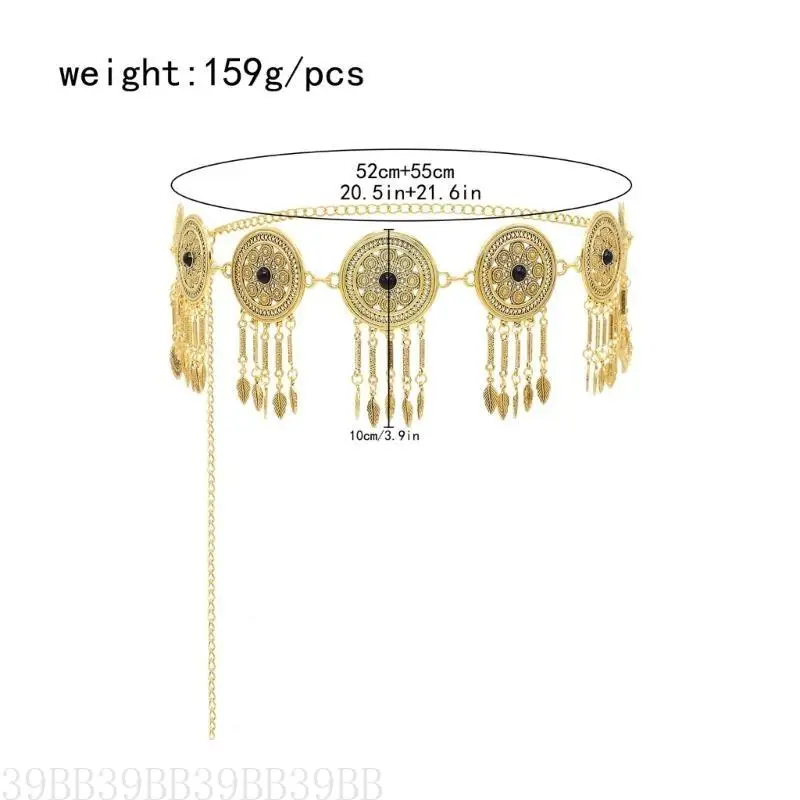 

39bb ретро -талия цепь круглой выдолбленной листовой кисточки подвесной