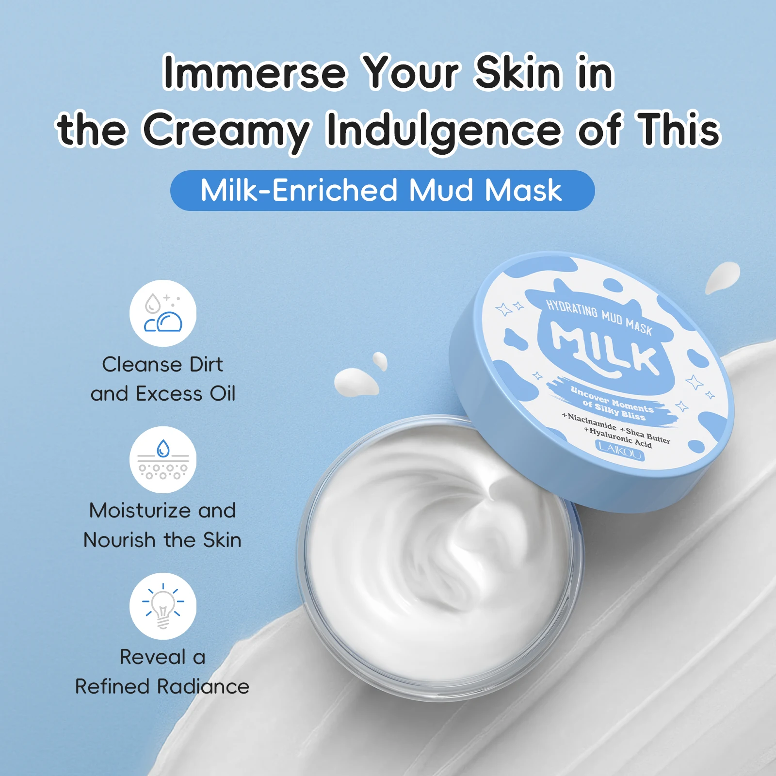 LAIKOU Milk Hydrating Mud Mask - Mud Mask Kaolin 评论和价格