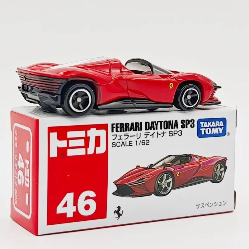 تاكارا تومي توميكا صندوق أحمر أبيض 46 فيراري دايتونا SP3 سبيكة سيارة لعبة مجسمة جمع رائعة الحلي القابلة للجمع #3