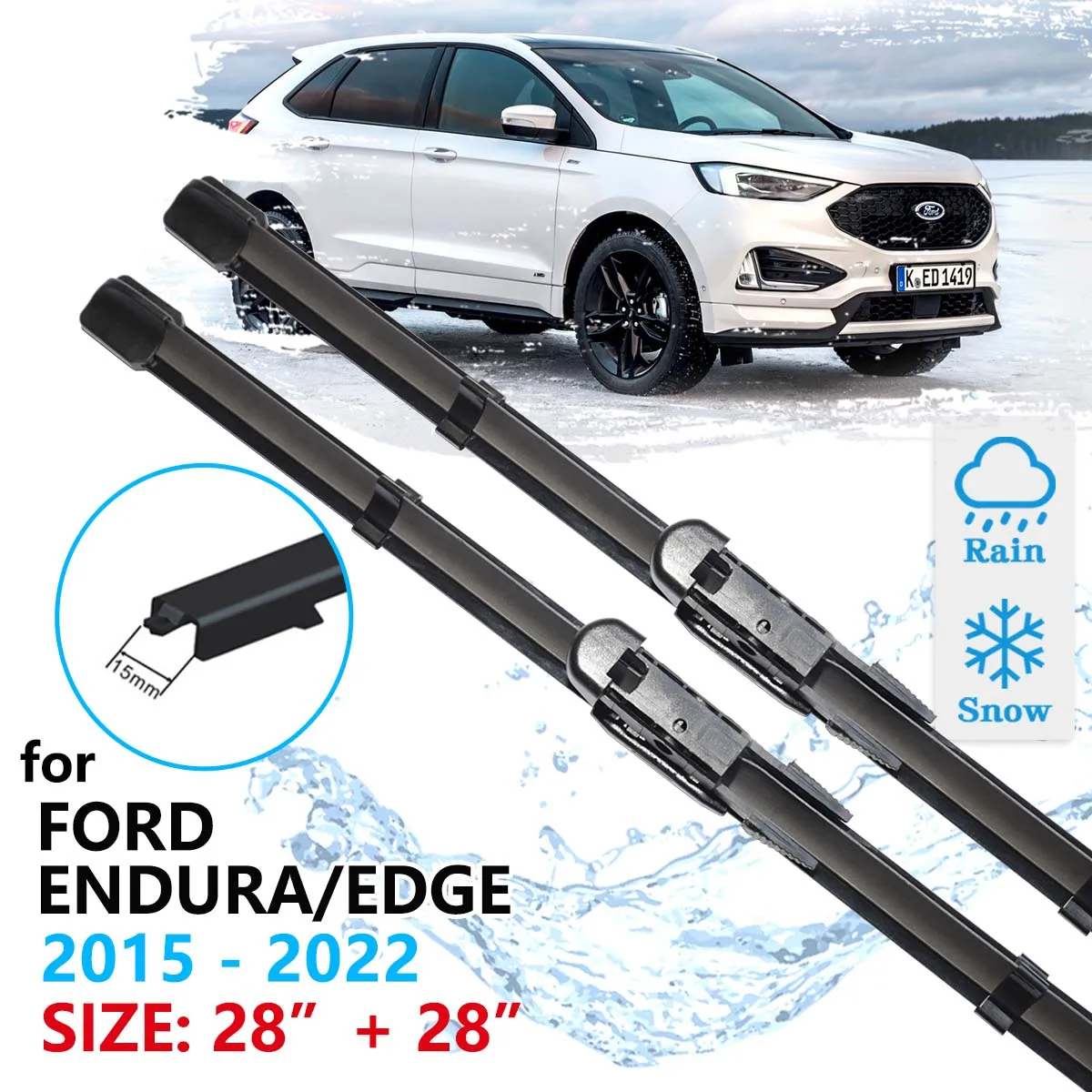 Car Front Wiper Blades For Ford Endura Edge 2015 2016 2017 2018 2019 2020 2021 Windscreen Windshield Accessories Windows Brushes