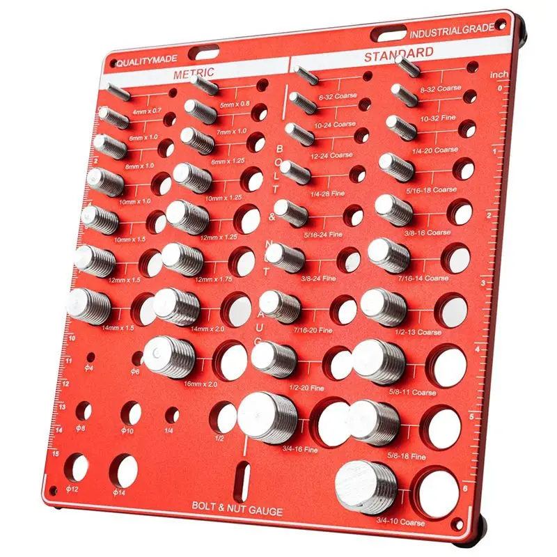 A76I-Thread Checker, 42 Nut And Bolt Thread Checker, Bolt Size And Thread Gauge, Bolt And Nut Identifier Gauge