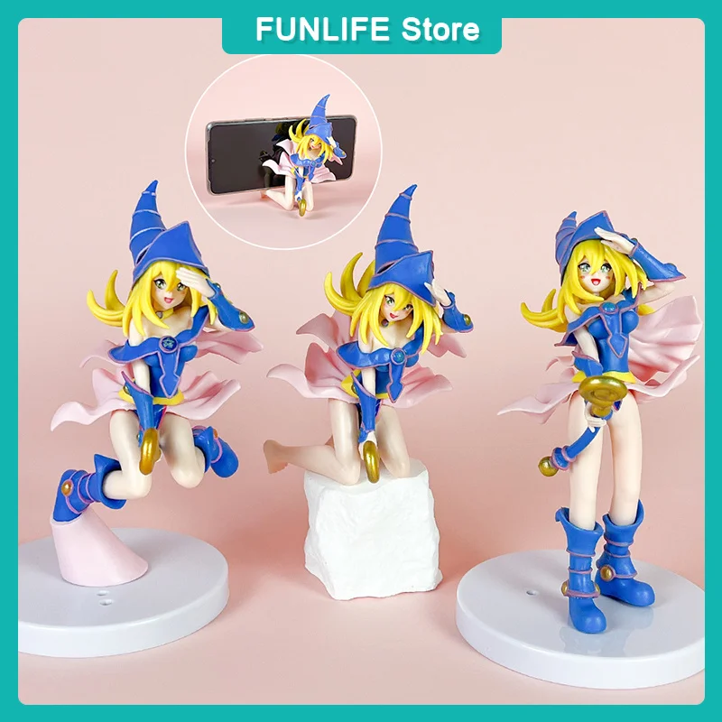 อะนิเมะ Duel Monsters Garage Kit Black Magician Girl Action Figure Dark Magician Girl Pvc รุ่นรถเดสก์ท็อปเครื่องประดับตุ๊กตาน่ารักของเล่น