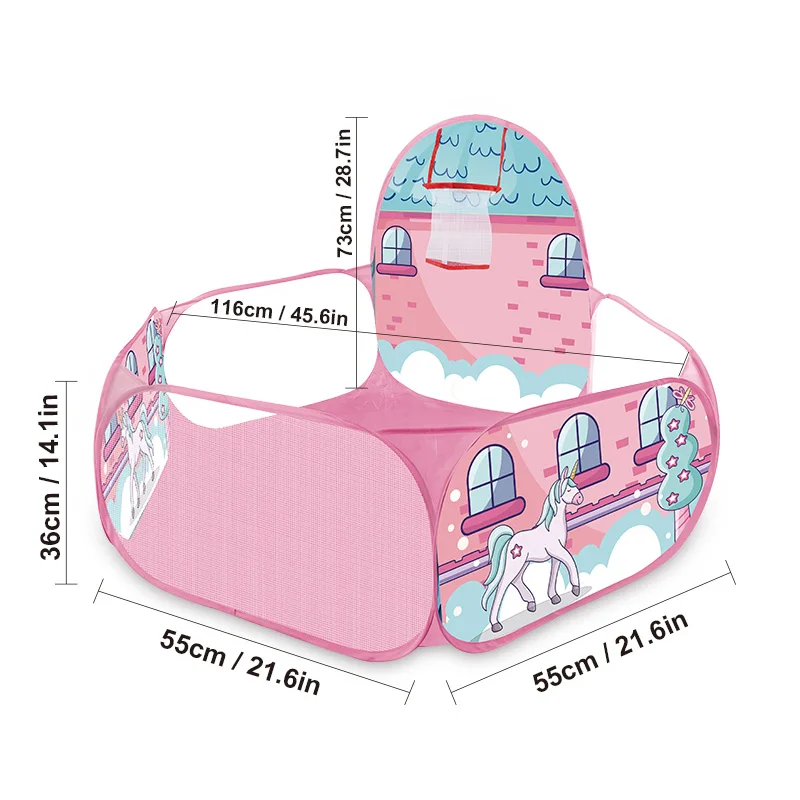Tenda da gioco pieghevole per bambini, pozzo di palline giocattolo durevole per bambini, grande box pop-up, ottimo regalo per le vacanze e giocattolo da spiaggia per bambini, palline oceaniche non incluse