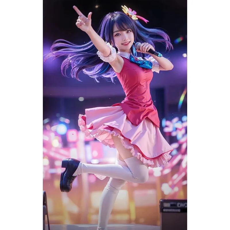 Disfraz de Anime Oshi No Ko Ai Hoshino, vestido de Lolita, uniforme escolar para niñas, traje con peluca, traje de falda para fiesta y evento de juego de rol para mujeres