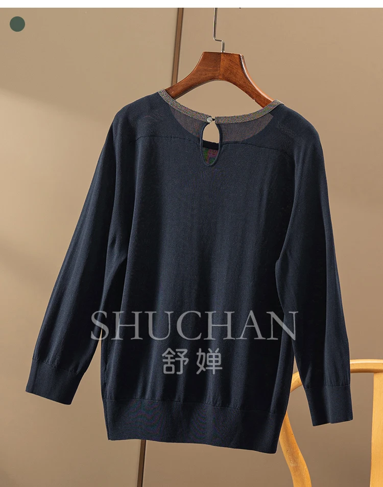 Summer Quality Choice Simple Lyocell + Silk Knitted Sweater Women 1Z78 Sueter Mujer Invierno  Blusa Inverno Feminina