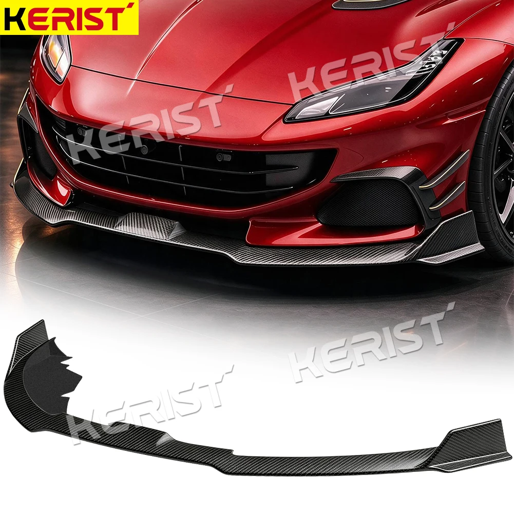 Carbon Fiber Front Lip Splitter Wing Spoiler for Ferrari Portofino M 2021-Up Bumper Aerodynamic Styling Upgrade