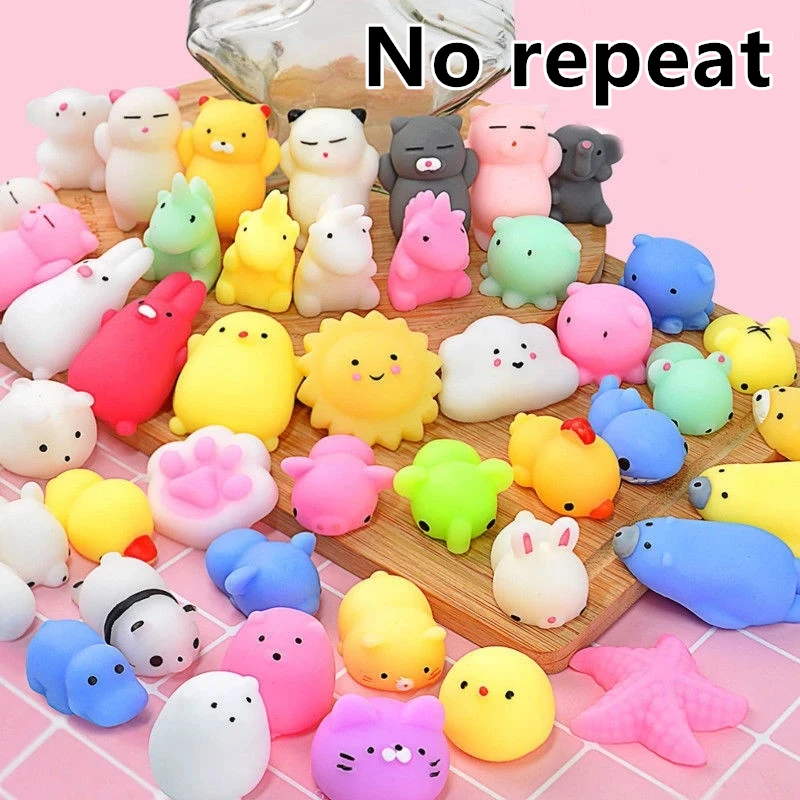 Jouets Mochi Squishies pour enfants, balle anti-stress, faveurs de fête à presser, Kawaii Anima, jouets d'instituts soulignés pour anniversaire, 1-8 pièces