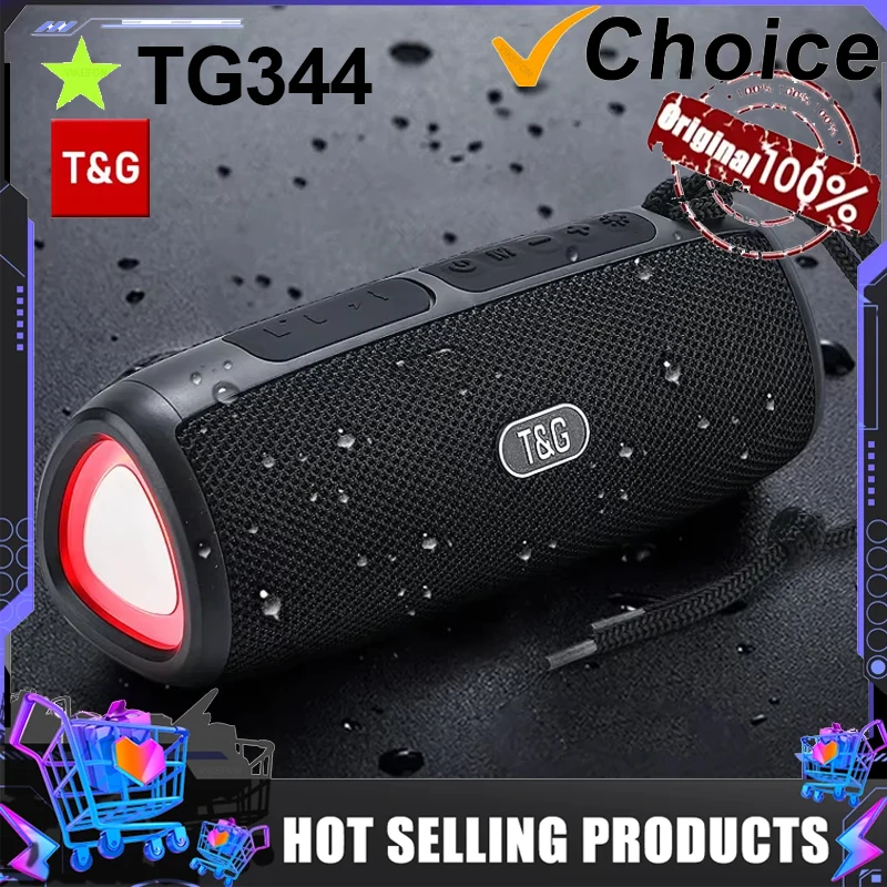 T & G TG344 speaker Bluetooth nirkabel, pengeras suara lampu LED segitiga dapat diatur mendukung kartu TF pemutaran USB jika/Radio