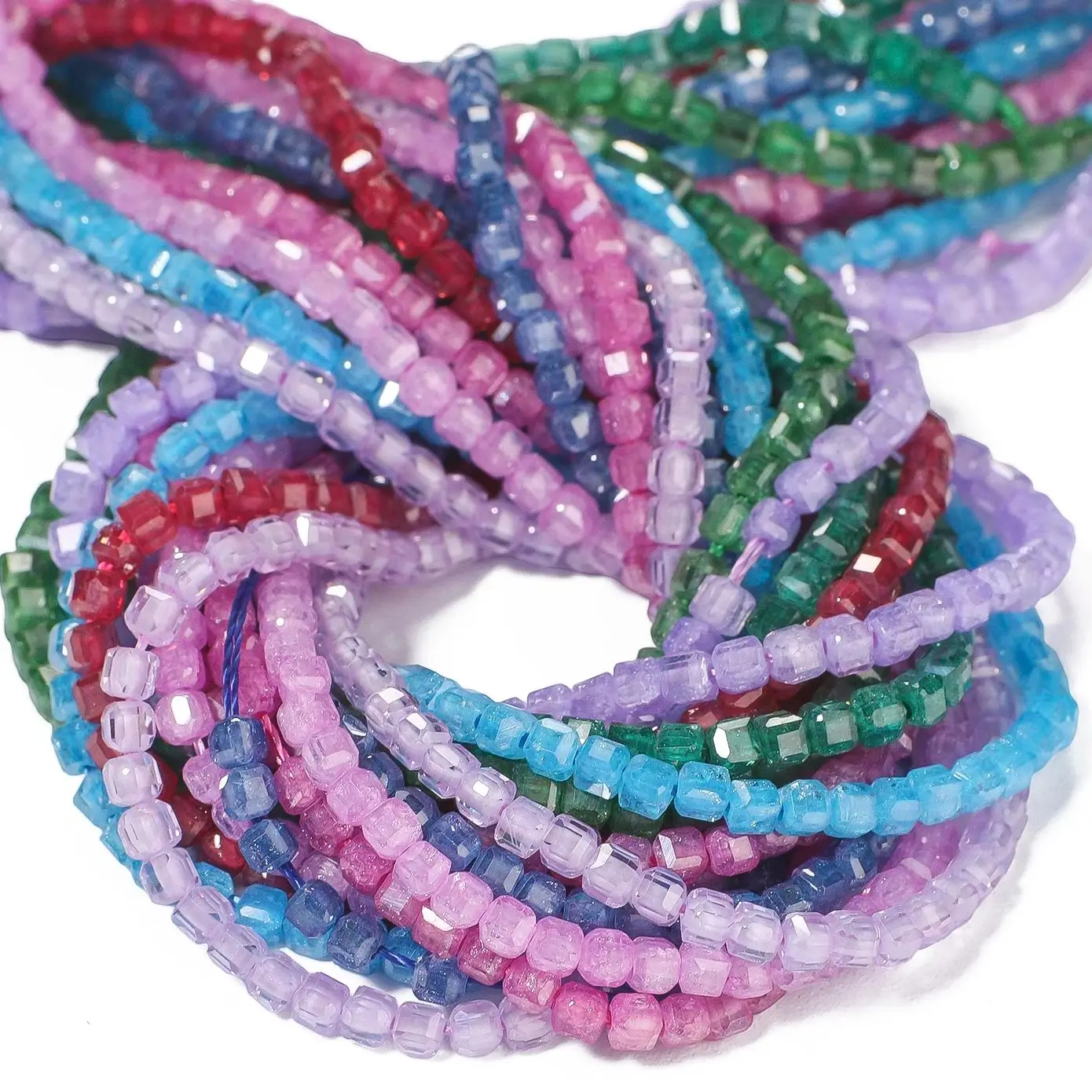 2 مللي متر الأوجه الزركون الزجاج الخرز مربع صغير فاصل فضفاض حبة Diy بها بنفسك أنيقة سوار قلادة صنع المجوهرات اكسسوارات