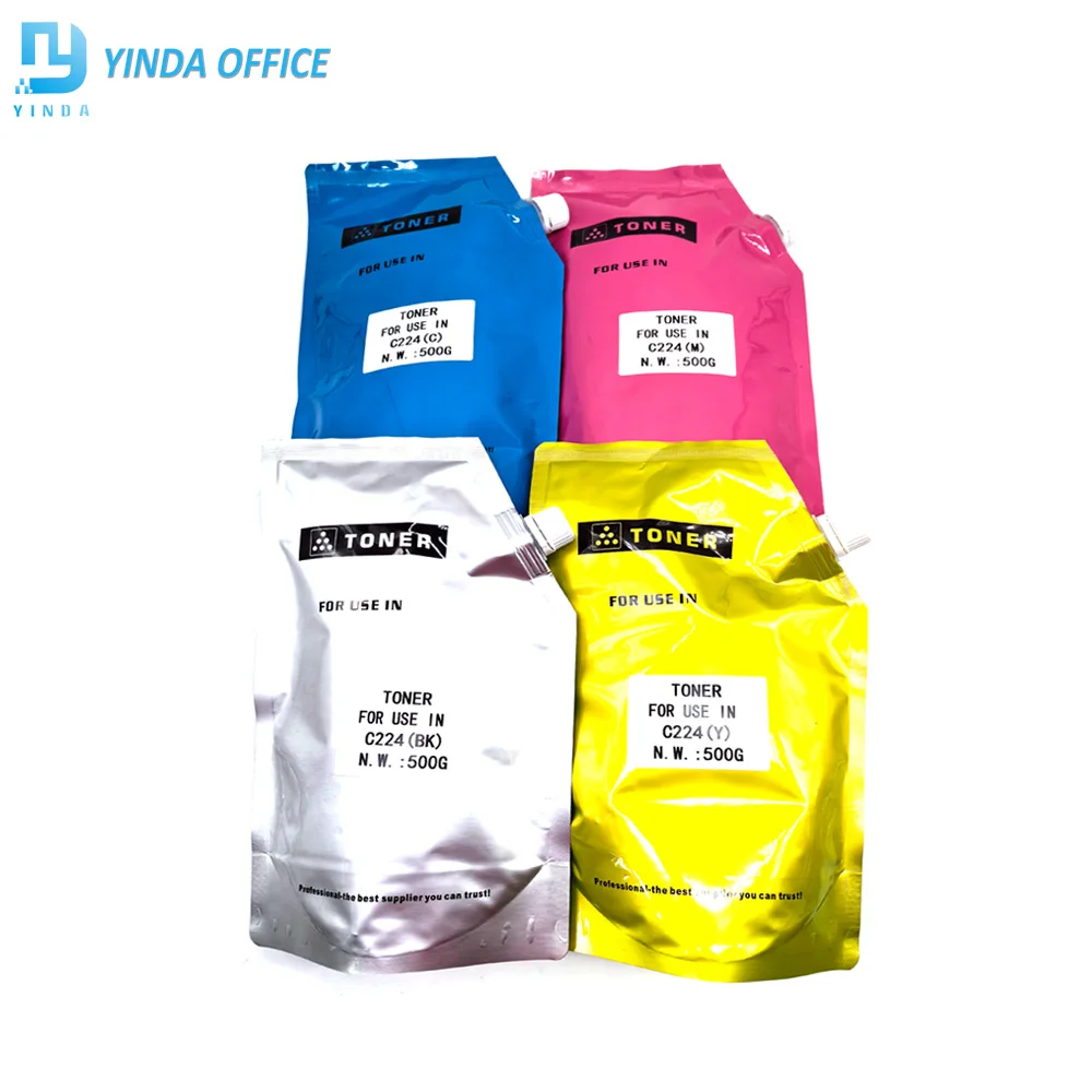 500g/pack C224 Bulk Toner For Konica Minolta TN321 TN324 Bizhub C224 C284 C364 C308 368 CMYK Toner Powder Compatible