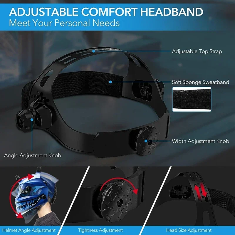 Welder's mask splash-proof flame retardant automatic dimming welding helmet