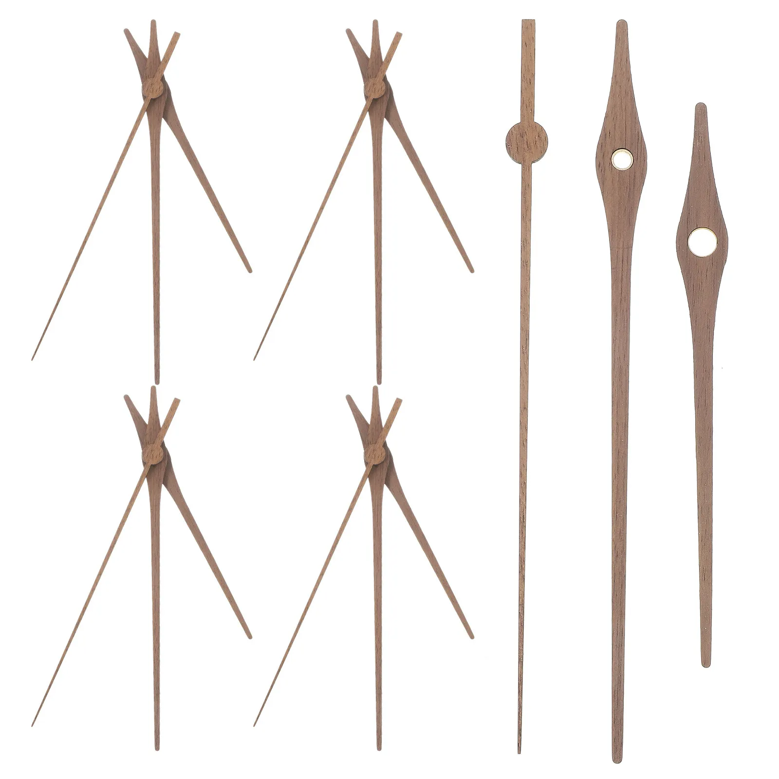 5 Sets Clock Mechanism Accessories Hands Bulk DIY Repair Kit Parts for Crafts Dark Brown Replacement
