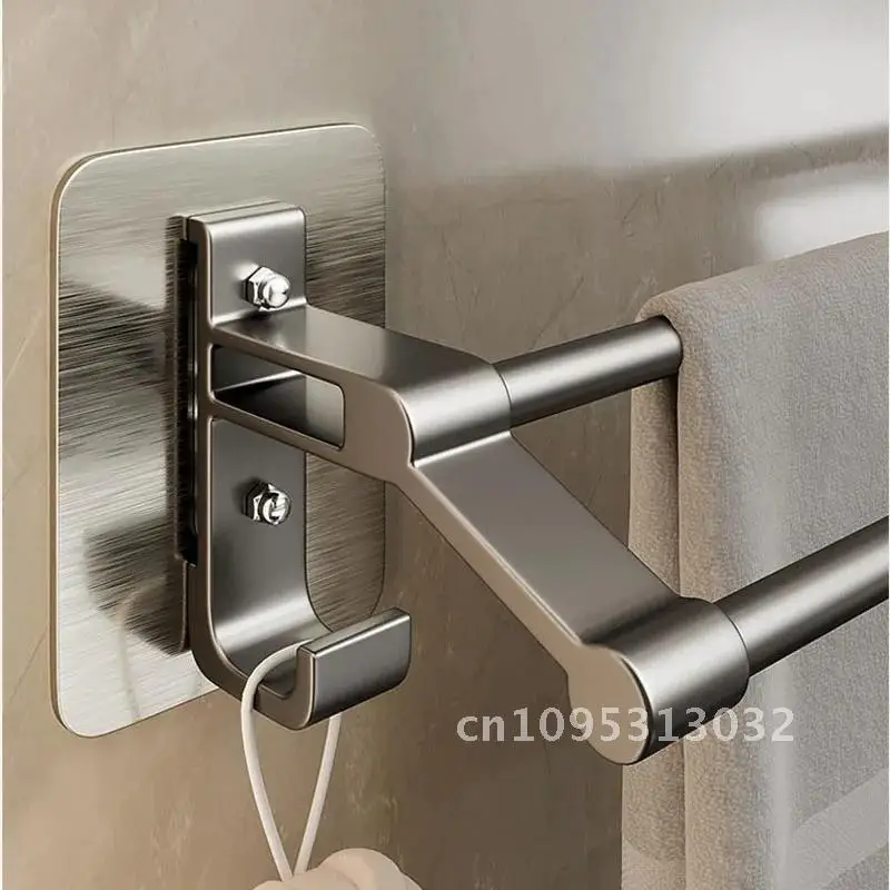 Handtuch Halter Zwei Schicht Bad Handtuch Rack Handtuch Bar Haken Selbst-klebe Bad Lagerung Rack Mit Küche Zubehör Organizer