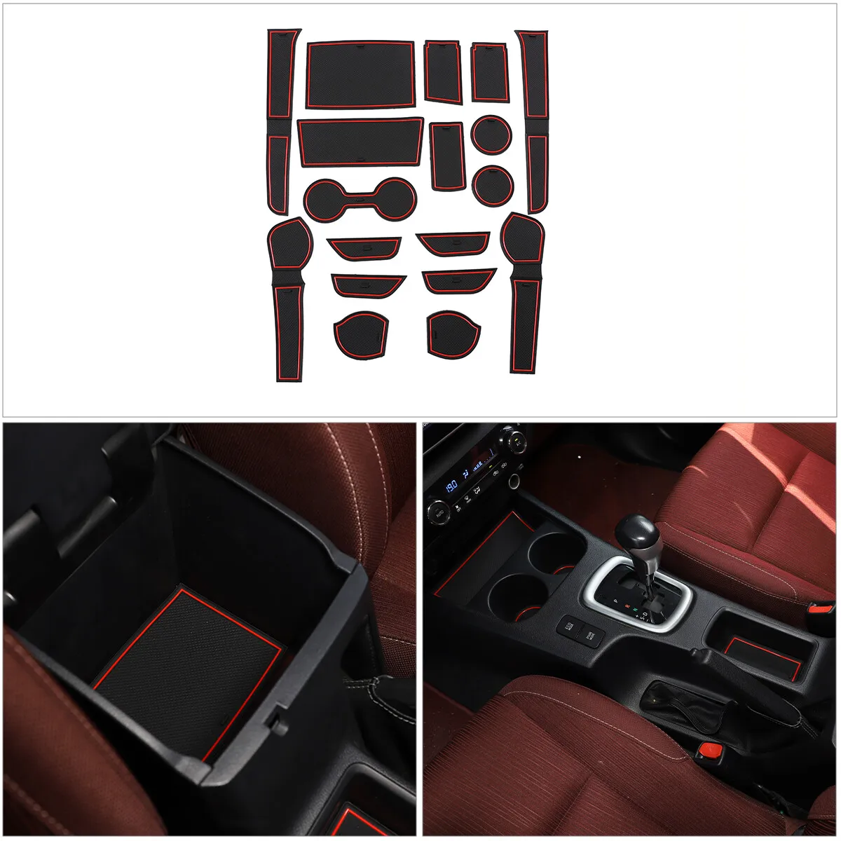 

Anti-Slip Rubber Cup Cushion Door Groove Mats for Toyota Hilux SR5 AN120 AN130 4DR AT 2015~2024 Slot Hole Pad Car Accessories