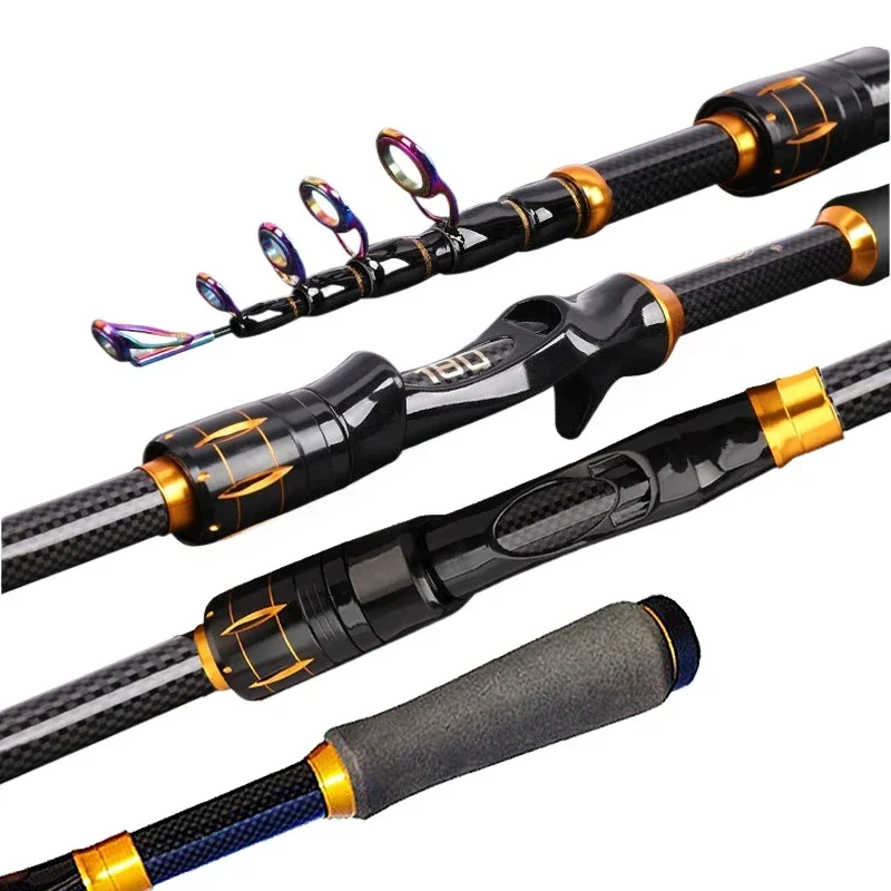 

Portable Retractable Rod, Carbon Upturned Fishing , Handle Straight HandleTwoWheel Base Multi-water Area Applicable Transport