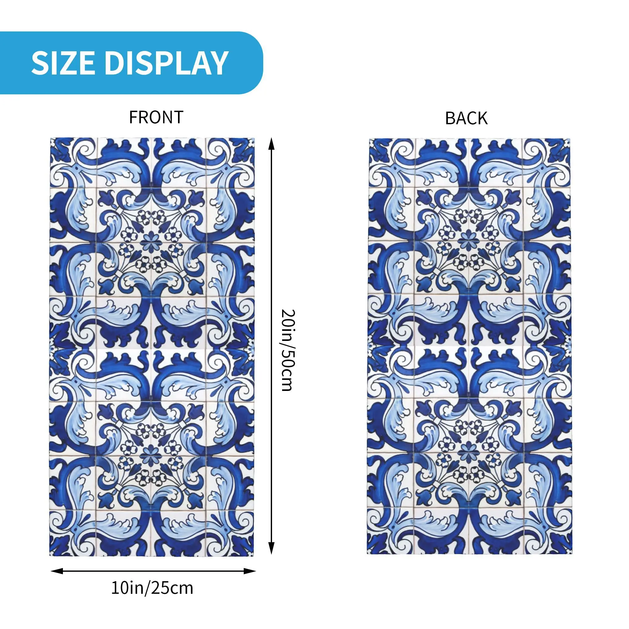 Antigo clássico lisboa azulejo telha floral bandana pescoço gaiter impresso máscara cachecol multi-uso balaclava correndo unisex