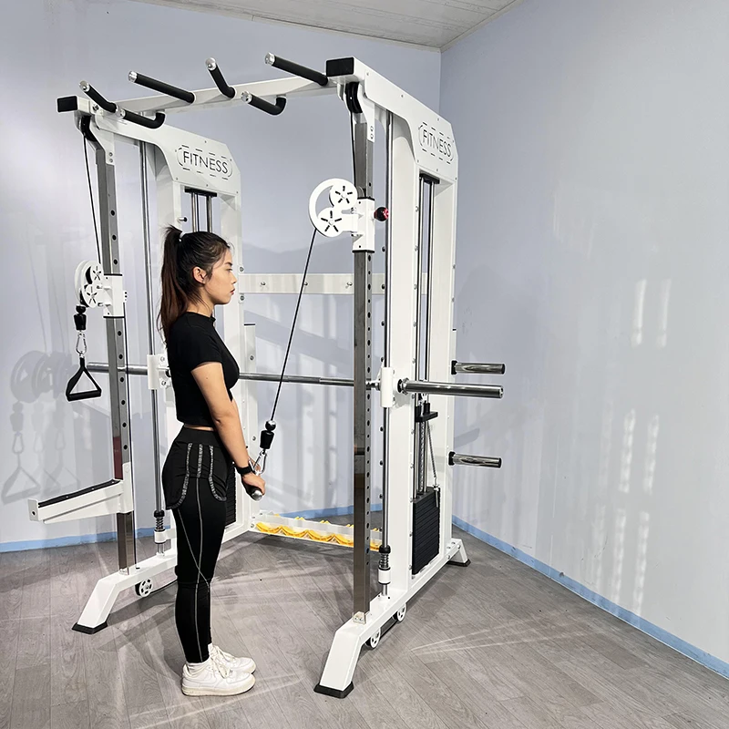 

Advanced Steel Smith Machine Home Gym Built-in Dumbbell Rack Multi-Functional Fitness Machine For Unisex Total Body Training