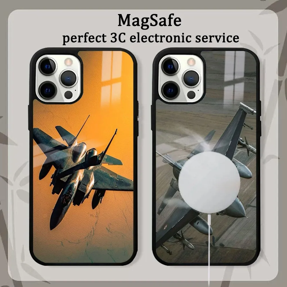 Military Aircraft Air Force Reality Phone Case For IPhone 16 15 14 13 12 11 Pro Max Plus Mini Magsafe Mirror Wireless Magnetic C