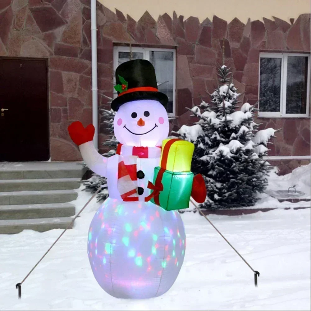 Christmas Inflatable Snowman 1.5M/1.2M Blow Up Outdoor Garden Snowman Santa Claus Christmas Doll Decoration Ornament