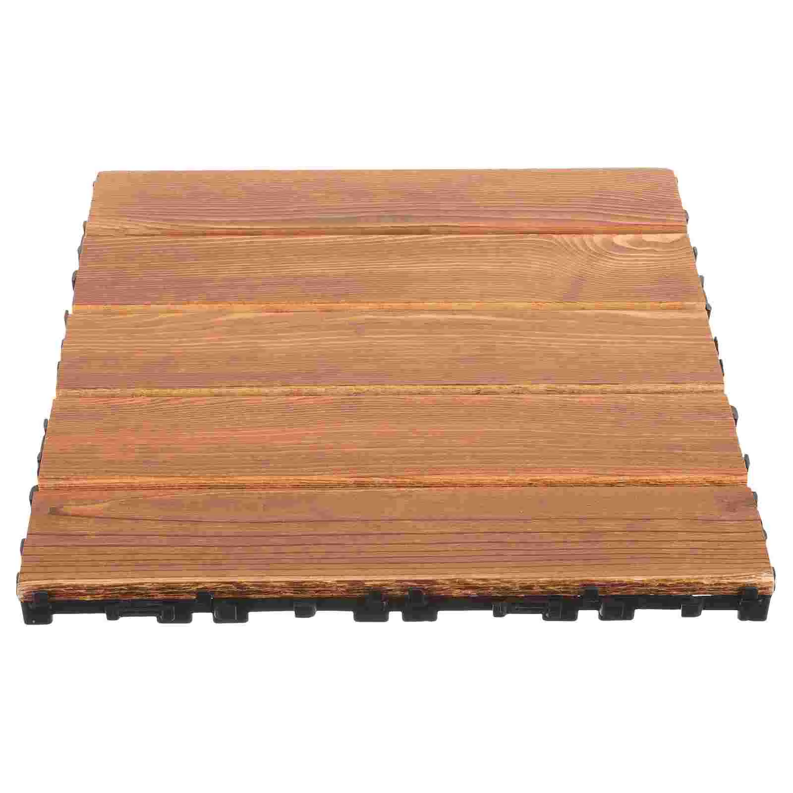 

Waterproof Garden Wood Floor Splicing Balcony Terrace Tiles Outdoor Flooring Carbonized Patio Wooden Interlocking