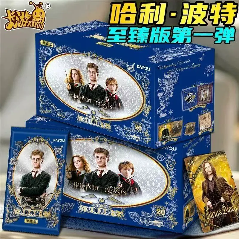 Tarjetas KAYOU Harry Potter Premium Edition, juego de trio de caja de colección de magos, coleccionable oficial de TCG, regalo de juguete con tema mágico