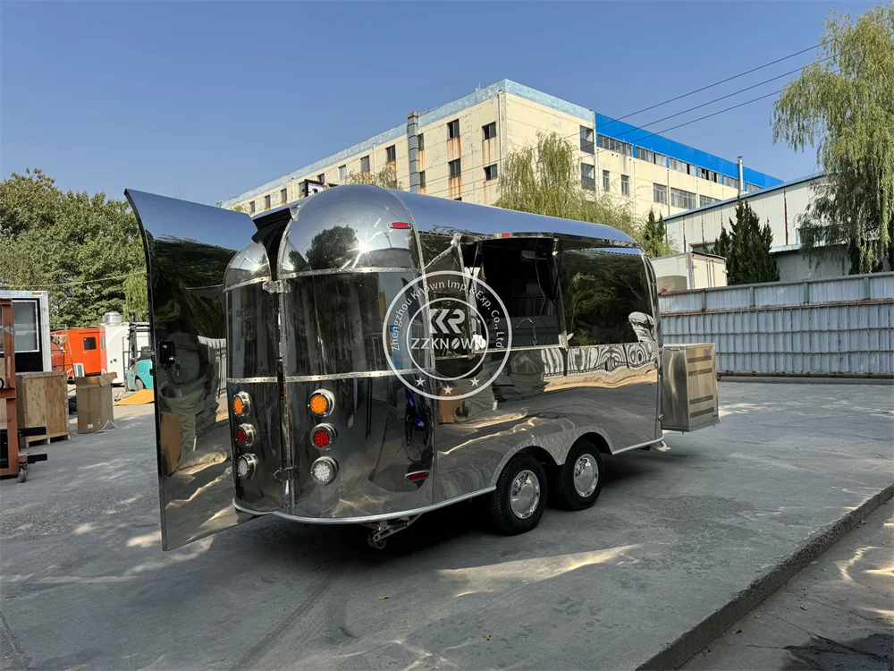Мобильный грузовик для еды Airstream, тележка для кофе и мороженого, мобильный кухонный киоск, прицеп для пищевой концессии с полностью оборудованием