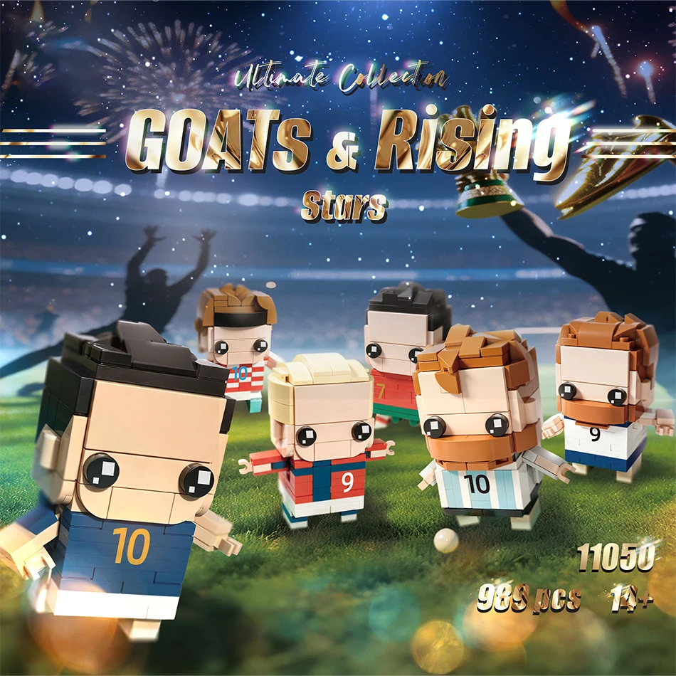 

989 PCS City World Famous Football Players Figures Building Blocks Soccer Stars Dolls Desktop Decor Bricks Toys for Adults Gifts