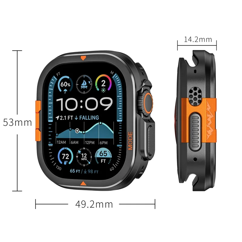 APPLIA-Custodia in metallo per orologio Ultra 2 Custodia protettiva da 49 mm Copertura paraurti con guscio posteriore per Iwatch Ultra 2/Ultra