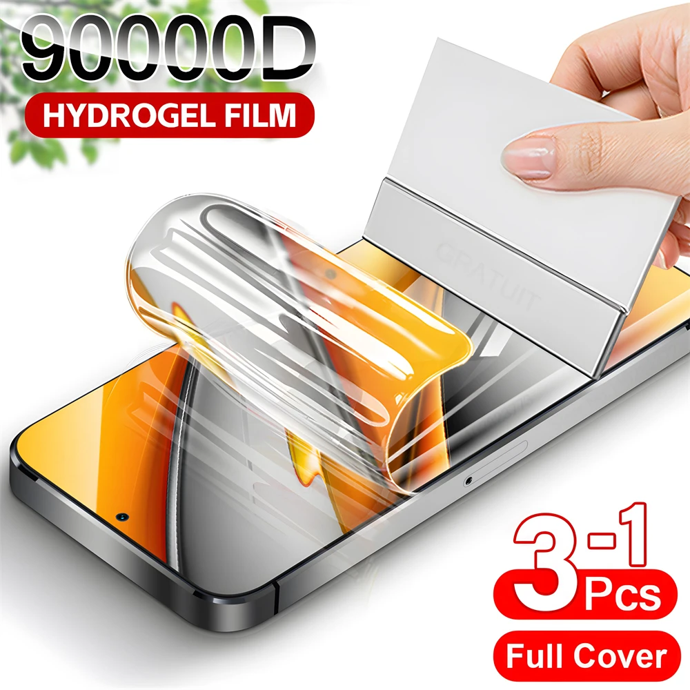 1-3Pcs Hydrogel Film for Xiaomi Poco F5 Pro F4 F3 X5 X3 X4 GT M4 10T 11T Pro Screen Protector for Redmi Note 12 11 10 9 Pro 10s