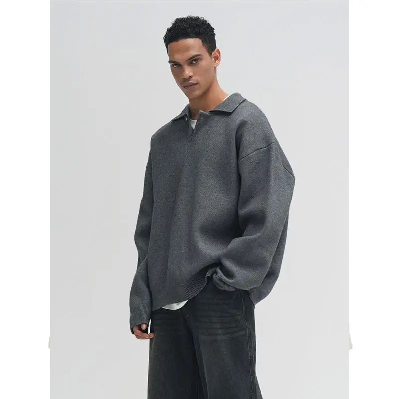 

Мужской вязаный свитер с высоким воротником, высококачественный, модный, для осени и зимы, комфортный, из полиэстера...