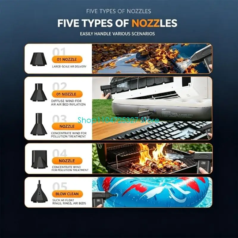 D8KF Handheld Dust Blower with 3 Output Levels and Type-C Charging
