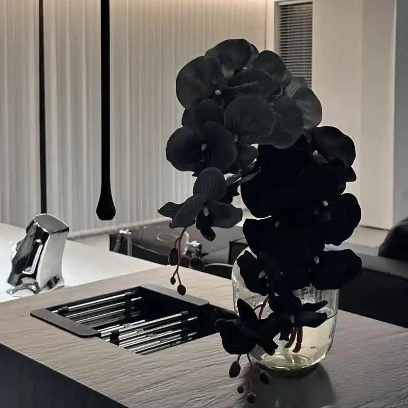 

8 Artificial Butterfly Orchid Flowers Halloween Thanksgiving Home Decoration Plant Vase Flower Arrangement Autumn Decorations